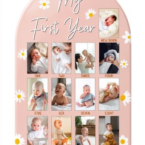 Baby Milestone Photo Board SIXEIGHT Wooden UShape-0
