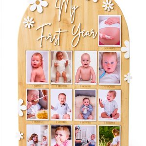 WAWUO Baby Photo Board Unfinished Engineered Wood-0