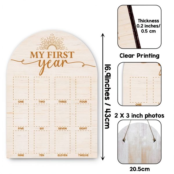 Baby Milestone Board SIXEIGHT Wooden U‑Shape-1