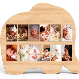 UIBOVA Elephant Photo Board Wood Wall Mount-0