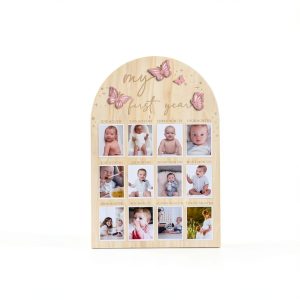 Butterfly Milestone Board TERJIO Rustic Wood-0