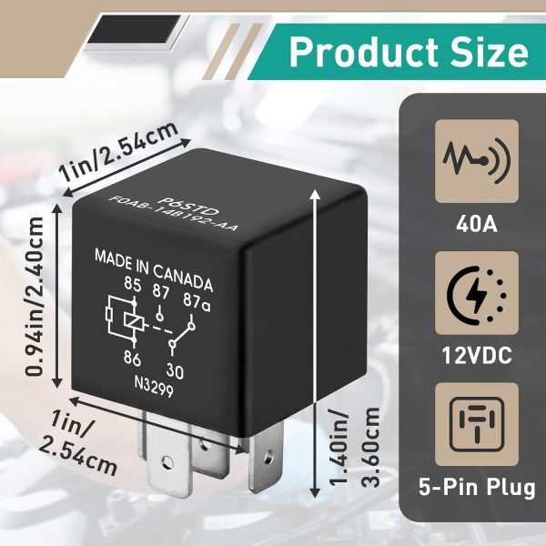 Automotive Relay Gfdoso 40A Plug In 5 Pin-2