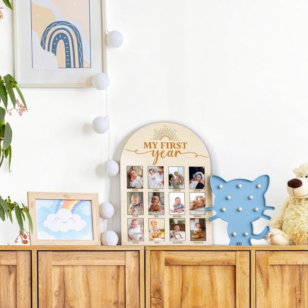 Baby Milestone Board SIXEIGHT Wooden U‑Shape-3